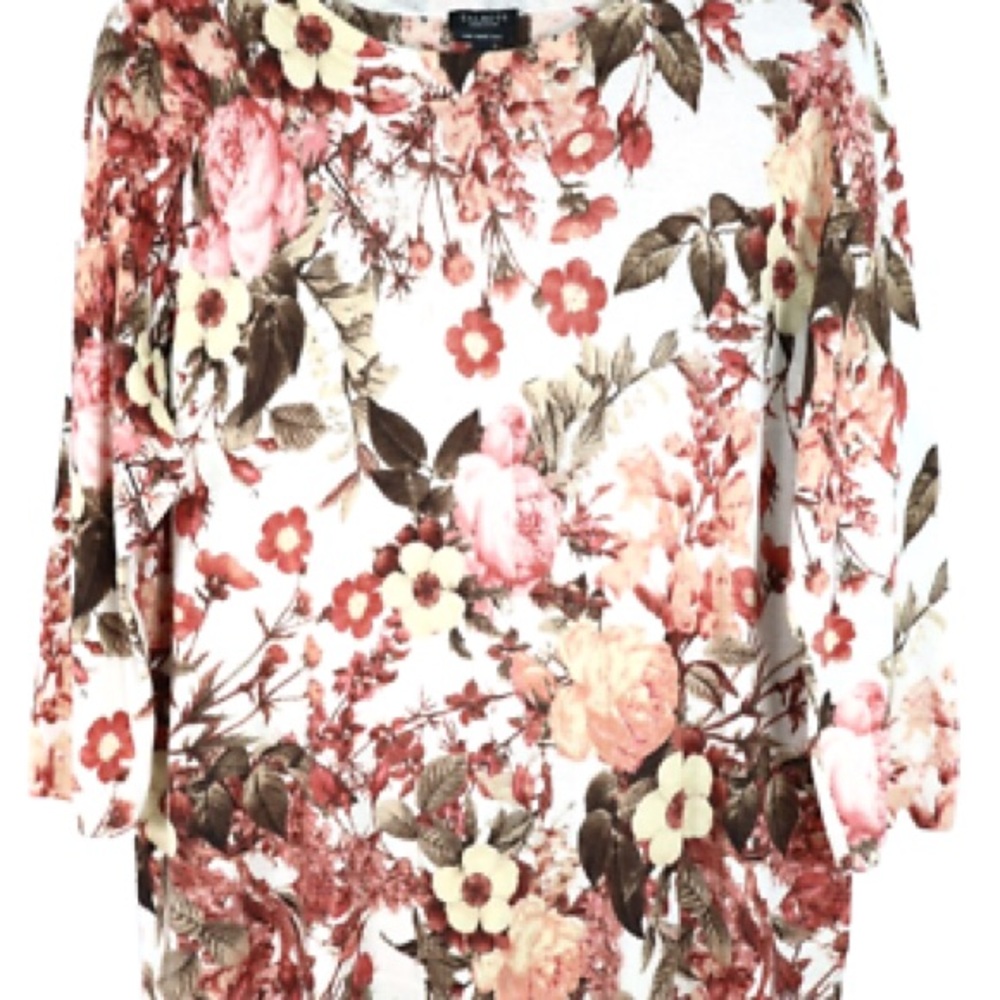 Talbots Floral merino wool sweater